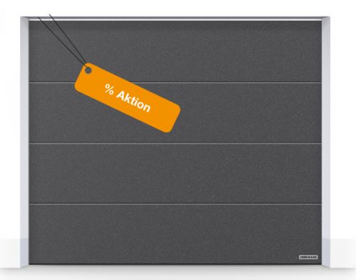 Double Porte de garage sectionnelle anti-effraction RenoMatic - Rainure L, Surface Planar, motorisée avec isolation, RC 2 Safetypack_1