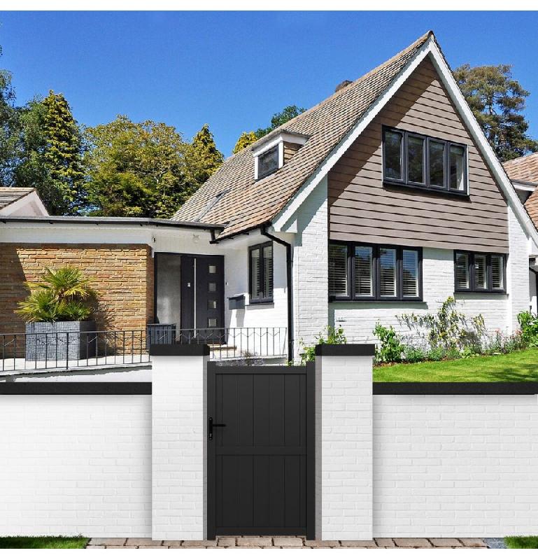 Portillon aluminium NICE - Portinice100170G - Gris anthracite RAL 7016 - Réversible et résistant_1