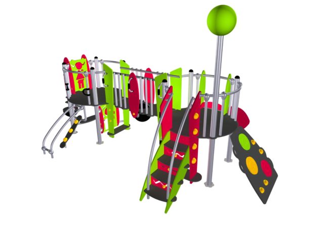 Structure multi-activités métallique Etnik - Kermadec sans poupée - LD1EK0220 - Ludoparc - 2 tours - Hauteur de chute libre 100 cm - 2-8 ans_1