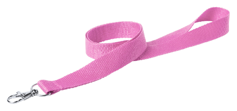 Tour de cou en polyester - rose avec mousqueton en métal - poids 10 g_1