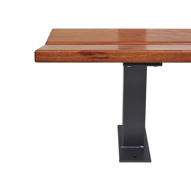 Banquette Pagode - Ref : 299193.Gpro.Chec - 2000 mm - Structure acier et assise bois exotique_1