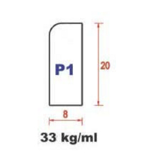 Bordure de trottoir P1 - Classe T - Longueur 1m - SEAC - Norme NF EN 1340_1