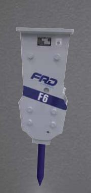 Brise-roches hydraulique gamme F6 - platine FT - Modèle F6 TR - Poids opérationnel 365 kg - Hauteur avec pic 1450 mm_1