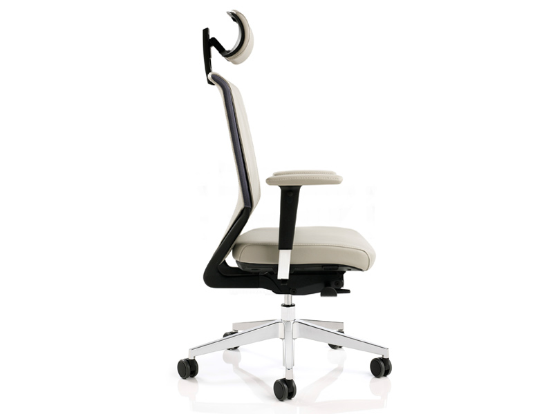 Fauteuil ergonomique Waldo en cuir régénéré - mécanisme synchrone 3 positions - soutien lombaire et appui-tête réglables_1