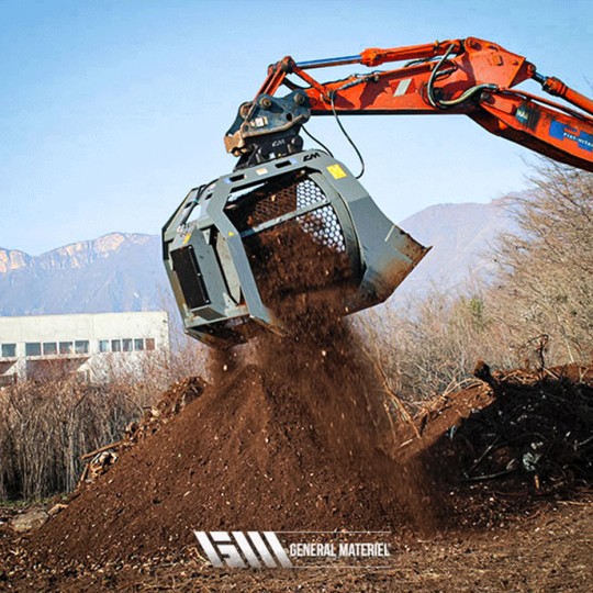 Godet cribleur rotatif à fonctionnement hydraulique Série CBR_1