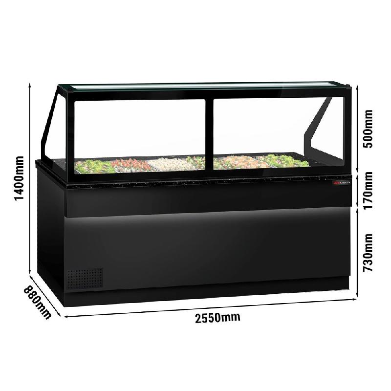 Saladette TORONTO - L2550 mm - Noire - 4 portes - 6x GN 1/1 - P900_1