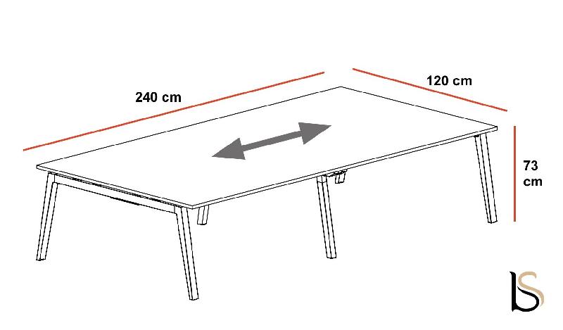 Table de réunion Born Wood - Mobel Linea - 240, Blanc_1
