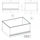 Trémie agricole robuste avec pieds fixes et capacité 2m3