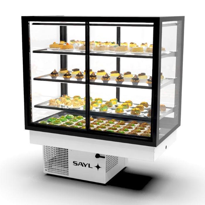 Vitrine réfrigérée INTEGRA Drop-In - 4 niveaux - 1000 mm - H815 mm | Sayl Barcelona - Accès avant et arrière_1