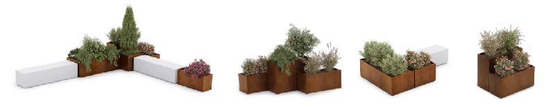 Jardinière Dom en béton pour espaces urbains et centres commerciaux_1