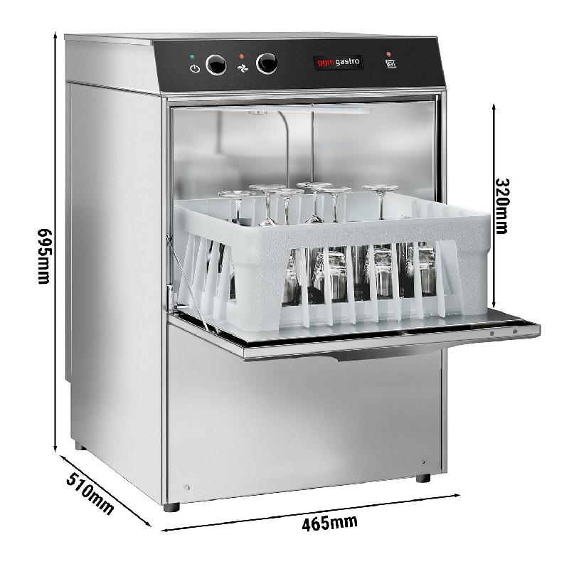 Lave-verres mécanique casier 400 x 400 mm e- Avec pompe de vidange | GGM GLS320ME_1