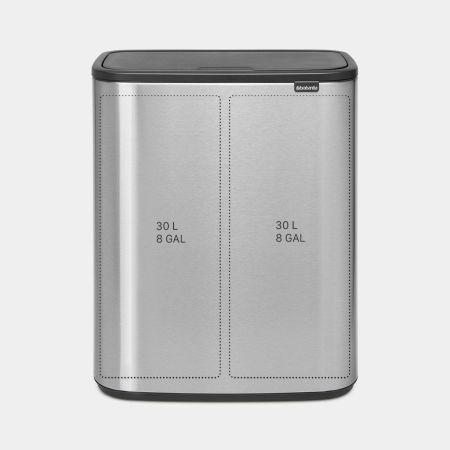 Poubelle Bo Touch Bin 2 x 30 litres - Acier Mat Anti-empreintes digitales - Brabantia_1