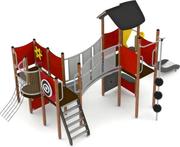 Structure multi-jeux pour enfants 3 à 5 ans - Unimini Kolla - 8047092 - Hags - Poteaux bois et panneaux HPL_1