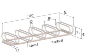 Support vélos - 5 places en fil acier galvanisé - économique et simple à installer - Réf 204701 - ÉCO_1