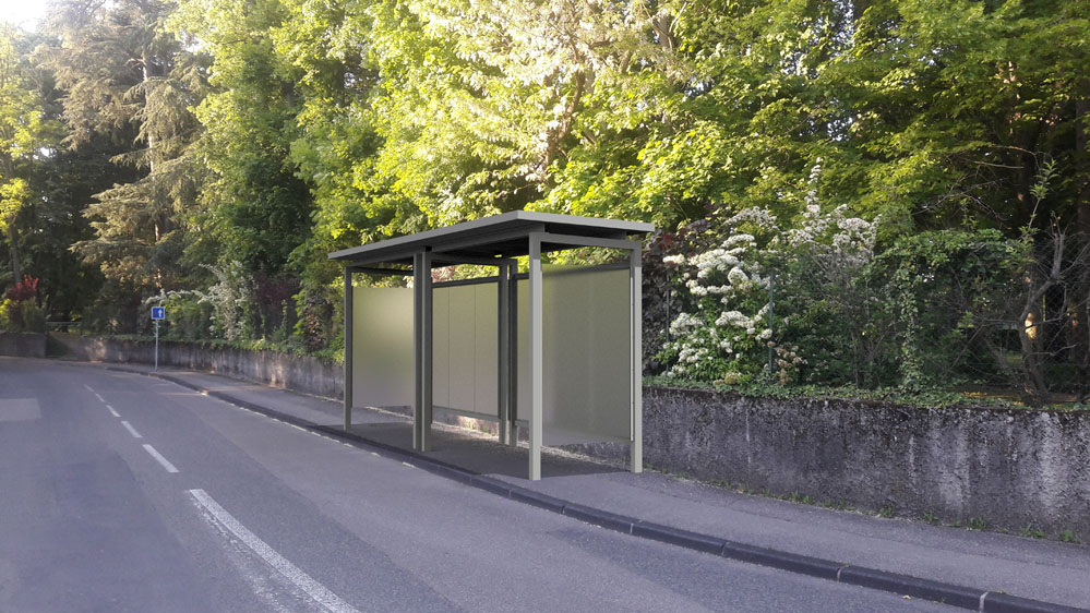 Abri bus Carthage - structure en acier S235 - bardage en verre trempé sécurit 8mm - 300 x 149.9 cm_1