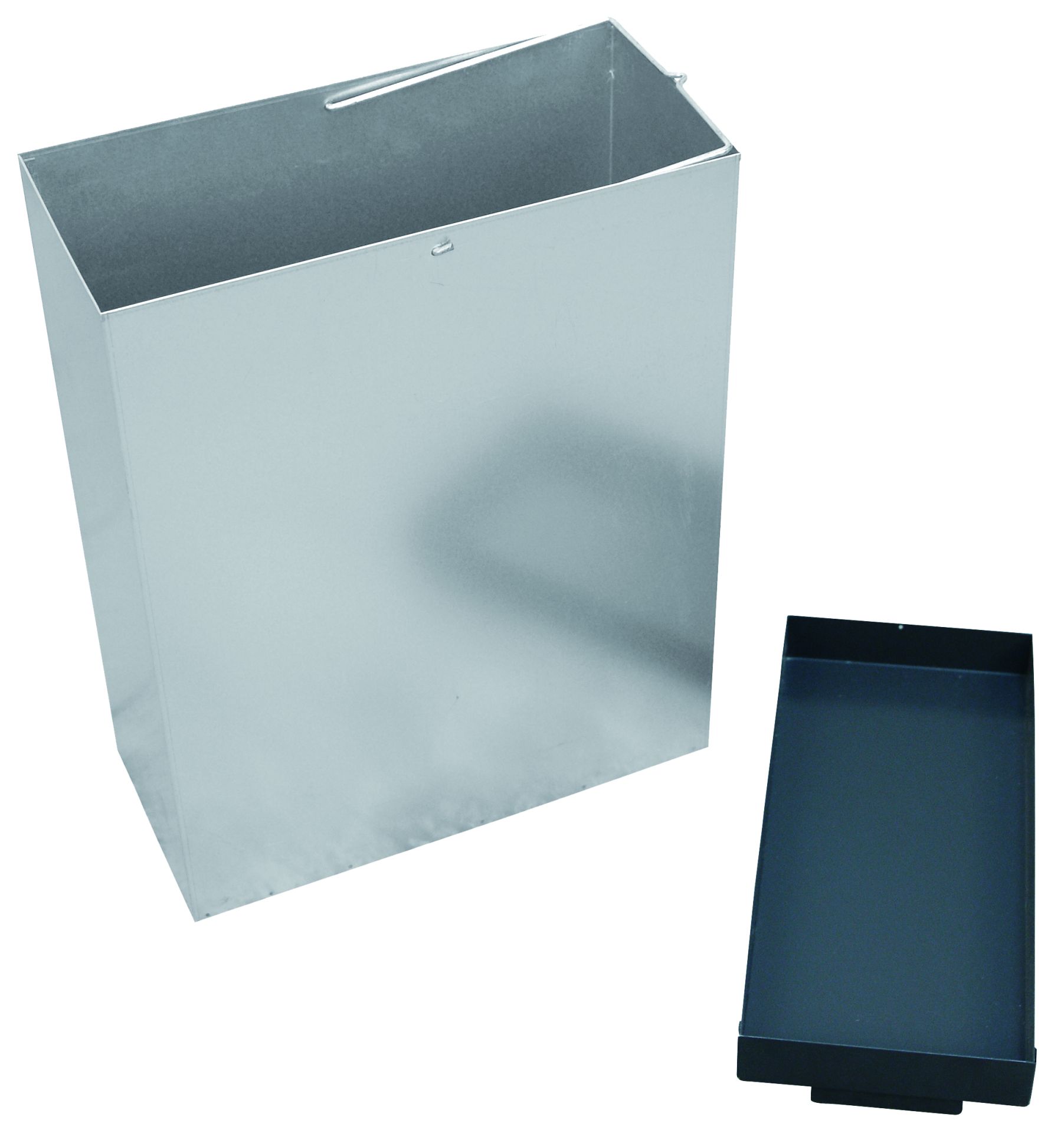 Conteneur poubelle 48L - cendrier 4.7L en acier galvanisé anthracite avec double fonction_1