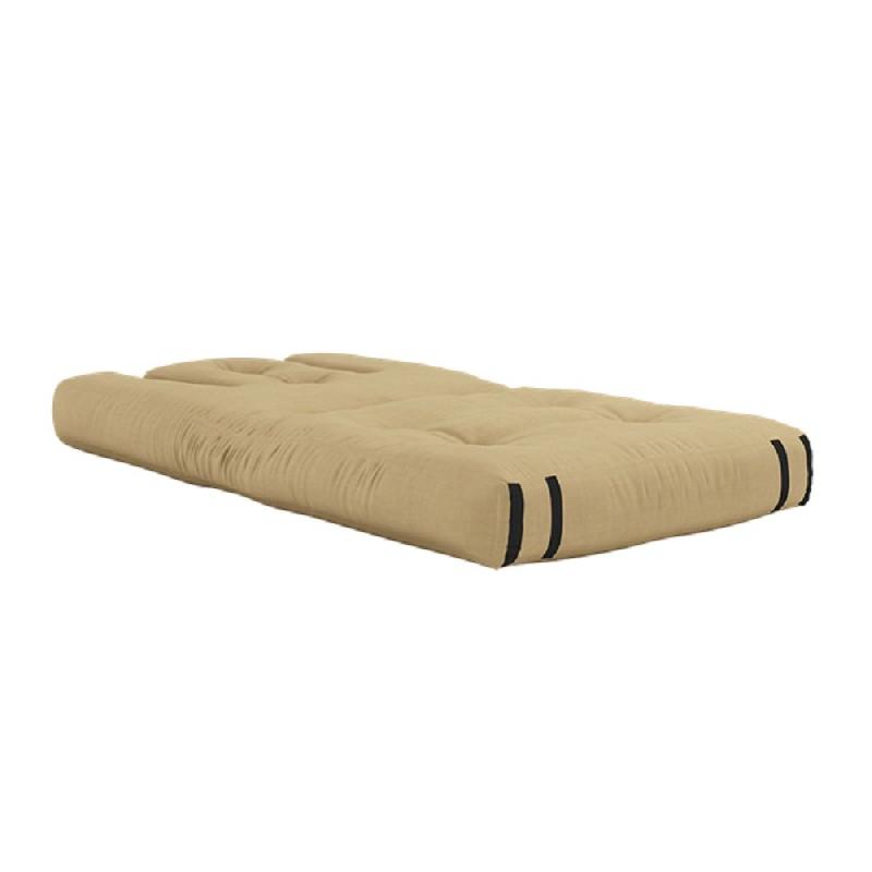 Fauteuil futon convertible HIPPO CHAIR - Beige blé - Matelas 90x200 cm - Épaisseur 25 cm_1