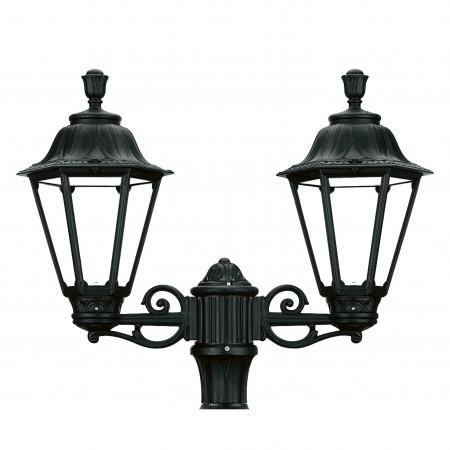 Luminaire pour mât 2 bras - Indura Medium 6 IP55 E27 2x42W noir - extérieur en résine avec diffuseur en méthacrylate_1