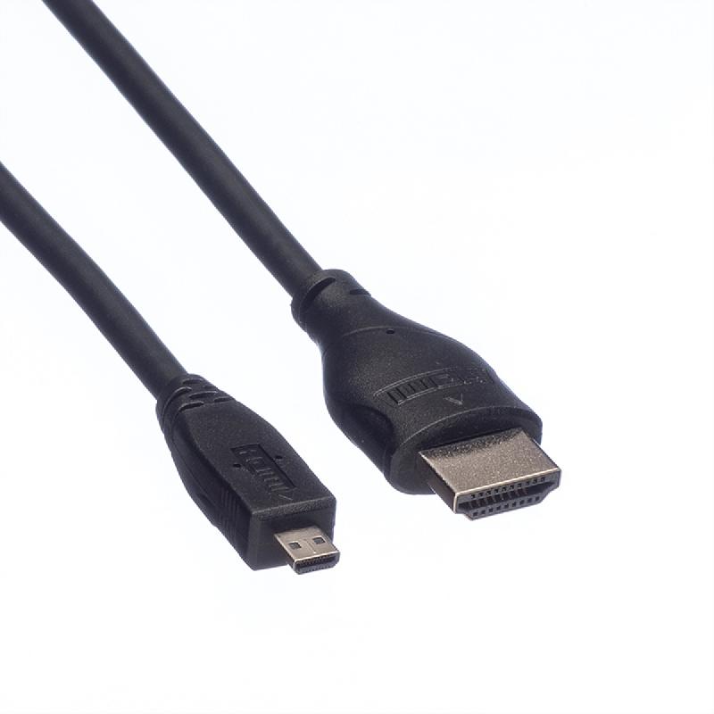 Roline câble hdmi high speed avec ethernet, hdmi m - micro hdmi m, 2 m_1