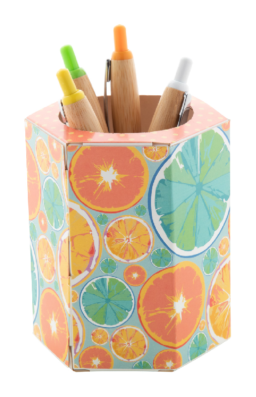 Pot à crayons hexagonal en papier personnalisable - Marquage quadri inclus - Minimum 100 pcs_1