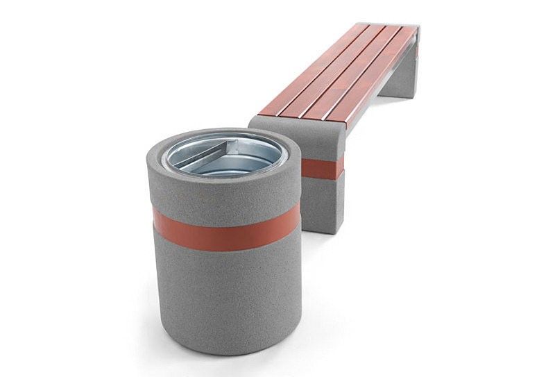 Poubelle publique Genewa Komserwis - 45L - Réf. 003333 - Hauteur 60 cm - 125 kg_1