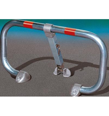 Bloc parking BPE - clés différentes - tube acier galvanisé 50 mm - bandes réflectos rouges - 124001_1