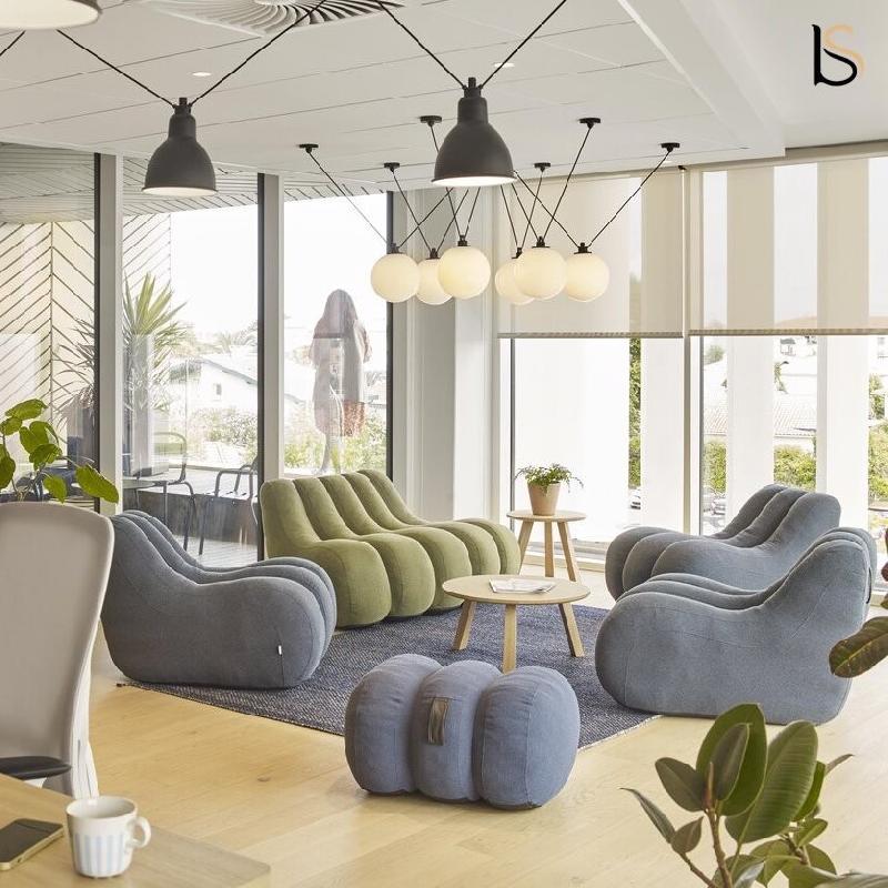 Chauffeuse de détente Emeki - Sokoa - Blend vert, Pouf_1