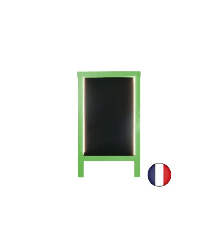 Chevalet stop trottoir en bois avec éclairage LED et batterie 9 800 mAh - 127 x 75 cm - Référence : LSTF38VE-LED-BA98_1