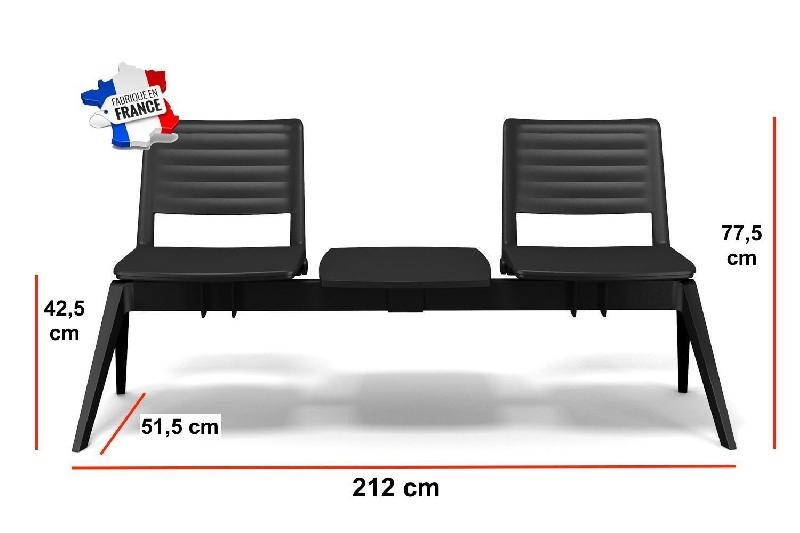 Poutre d'accueil en polypropylène Smash - Sokoa - 2 places + 1 tablette_1