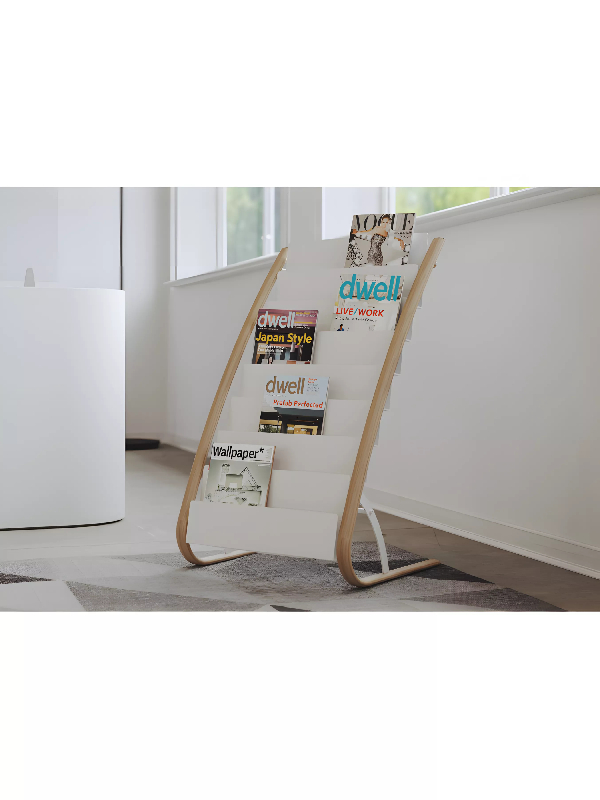 Presentoir de sol 8 compartiments bois et blanc_1