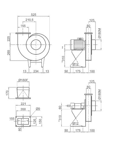 Vsaa 30 - Ventilateur centrifuge industriel Plastifer - Très haute pression - Polypropylène anticorrosion_1