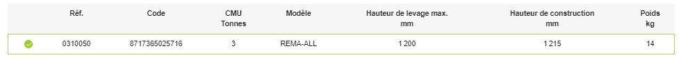 0310050 - Cric de ferme robuste REMA-ALL - Rema Holland - Poids 14 kg, capacité jusqu'à 3000 kg_1