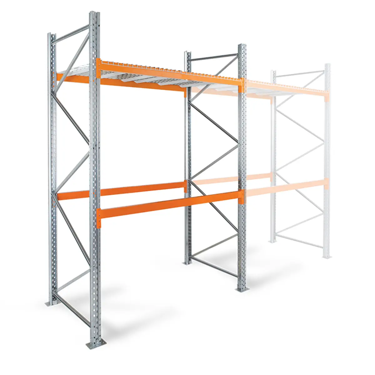 Rack à palettes - idéal pour charges lourdes ou volumineuses - jusqu'à 3600 mm de long, 4500 kg par niveau_1