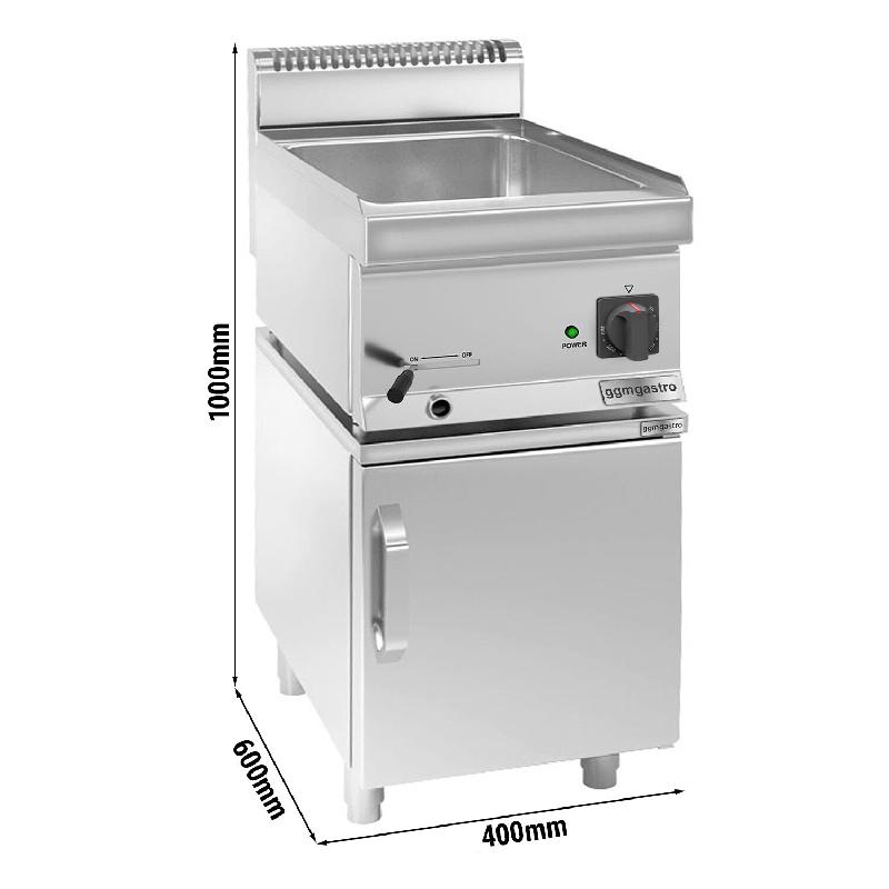 Bain-marie électrique sur meuble - 1x GN 1/3 et 1x GN 1/2 - Meuble 1 porte Inox | GGM - Mario 600_1