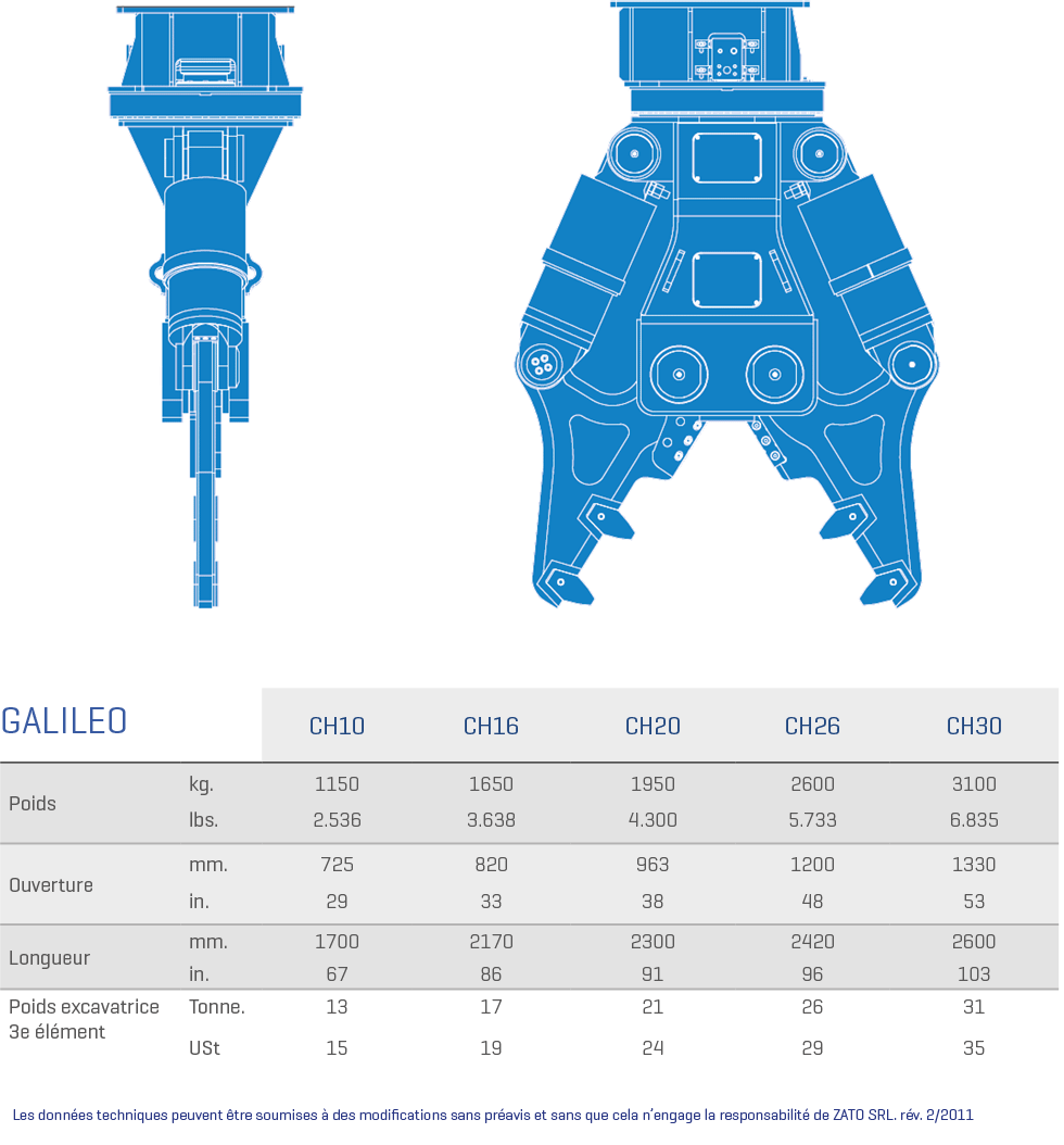 Pince de démolition Galileo CH16 - Zato - Rotation hydraulique 360° - Grandes ouvertures et lames pour coupe du fer_1