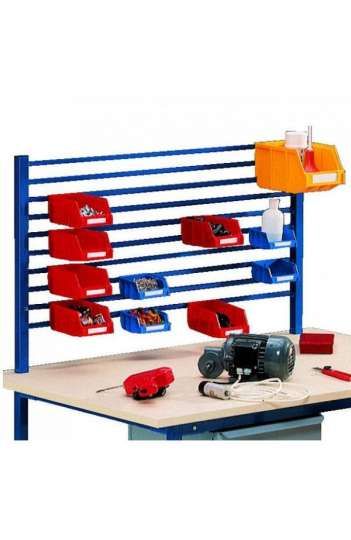 Paillasse / poste de travail - 1200 x 800 mm - hauteur 860 mm - avec élévation, tiroir et supports bacs_1