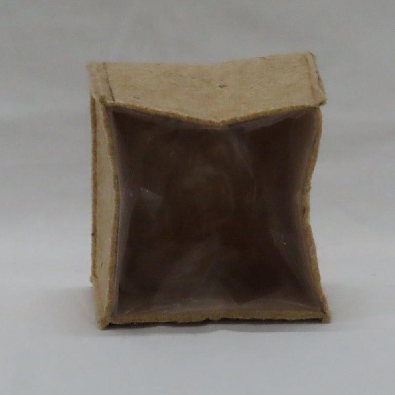 Pot en jute naturel non tissé avec doublure en plastique 12,5x12,5x11 cm -par 12_1
