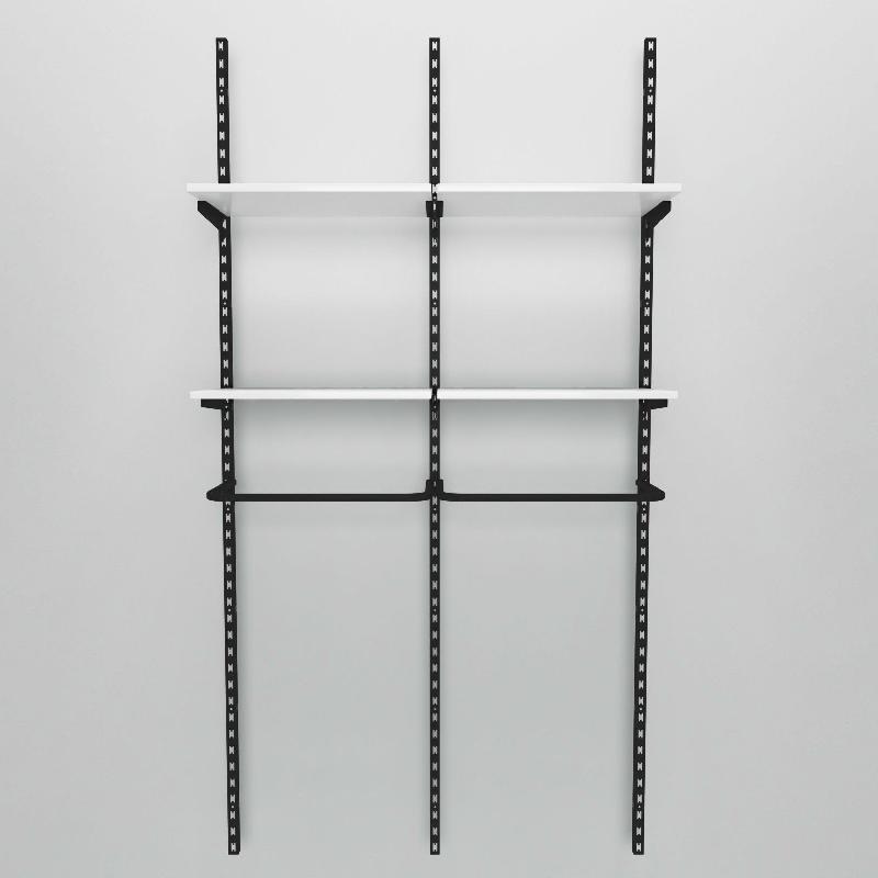 Élément suivant Global noir 2 tablettes blanc + 1 penderie L60xH240cm_1