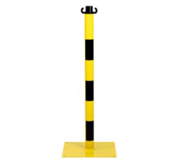 28670 - Poteau de signalisation en acier sur platine - Virages - Hauteur 80 cm - Diamètre Ø 50 mm - 2 coloris au choix_1