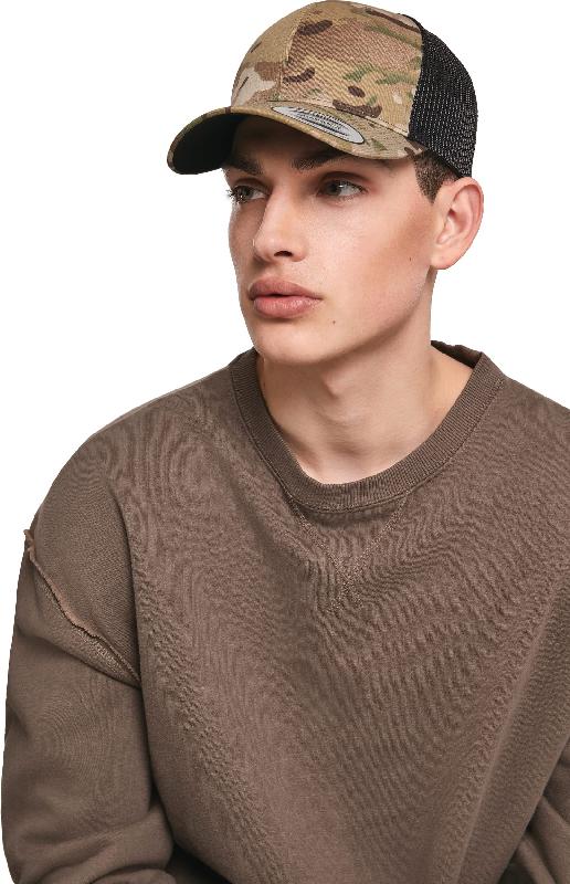 Casquette retro trucker multicam - Réf: FL6606MC - FLEXFIT - 98% coton / 2% élasthanne_1