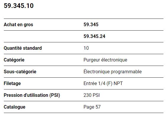 Purgeur automatique électronique - Topring - pression maximale 230 PSI - réf. 59.345.10_1