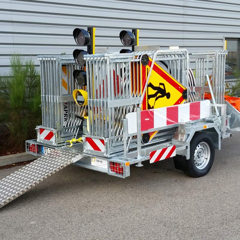Remorques de balisage et voiries PTAC 500 kg sans permis E, simple ou double essieux, freiné ou non freiné_1