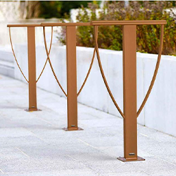 Support cycles tube d'acier 80 x 40 mm - DELTA - Fixation cadre et roue - Pose par scellement direct ou platine_1