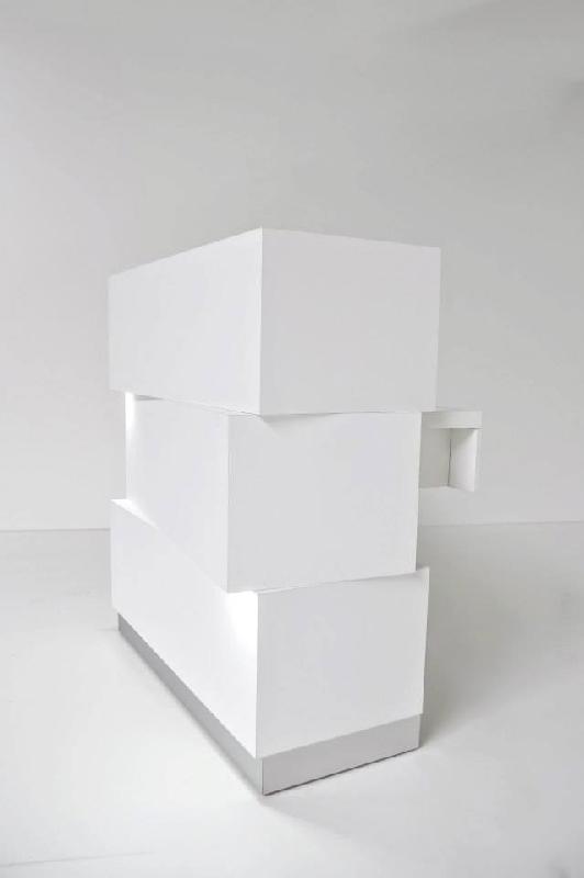 Borne d'accueil lumineuse Zen - MDD - Blanc, Avec tiroir_2