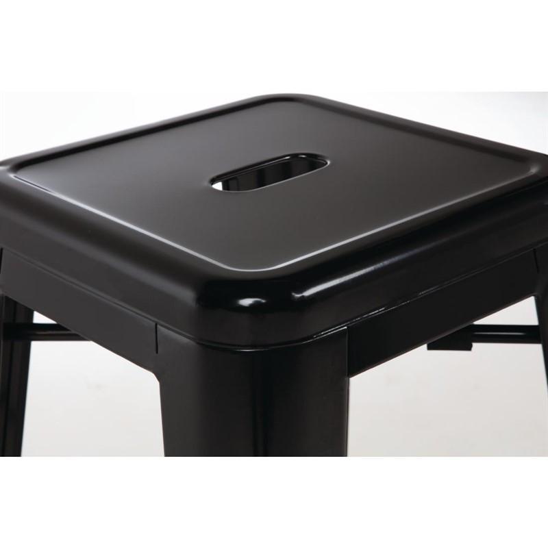 Tabourets hauts en acier galvanisé Bistro noirs (lot de 4) | Bolero - DL881_1