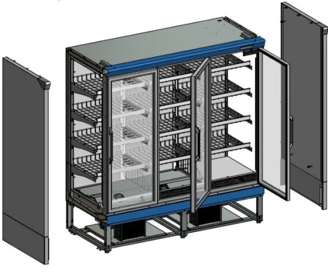 Congélateur vertical vitré EXTRA1250FD (880 / 850 L) Noir TEFCOLD_1