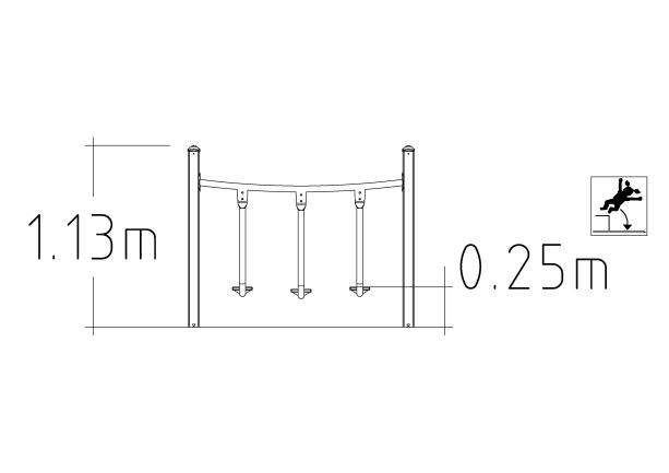Passerelle pour parcours d'aventure UniMini - 8055437 - Hags - Poteaux en acier et spécifications pour enfants de 3 à 12 ans_1
