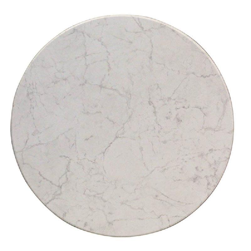 Plateau rond de table extérieur Classic Line Ø60cm décor blanc marbré_1