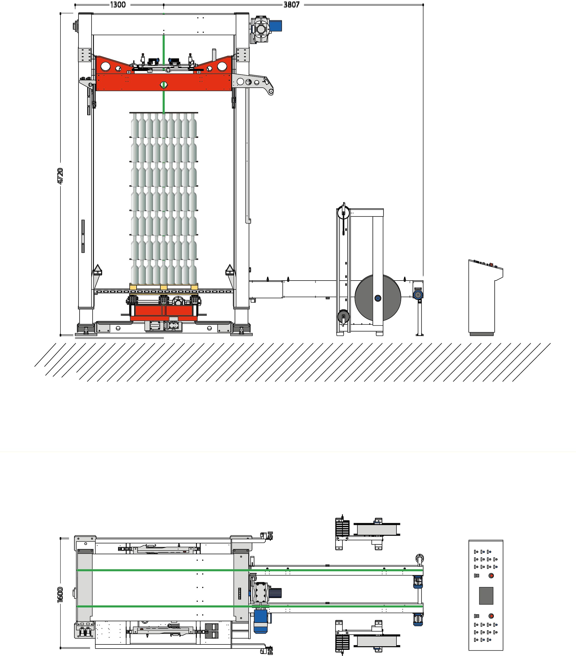 Pr90 - machines pour cerclages de palettes - messersì packaging - compression: jusqu’a 2500 kg_1