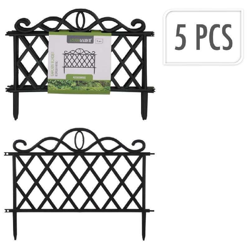 Progarden clôture de jardin décorative 5 pcs pp noir 48x34 cm 447579_1